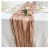 Gauze Table Runner Semi-Sheer Crinkle Table Runner Boho Rustic Decorations For Wedding Reception Bridal Shower Holiday Party