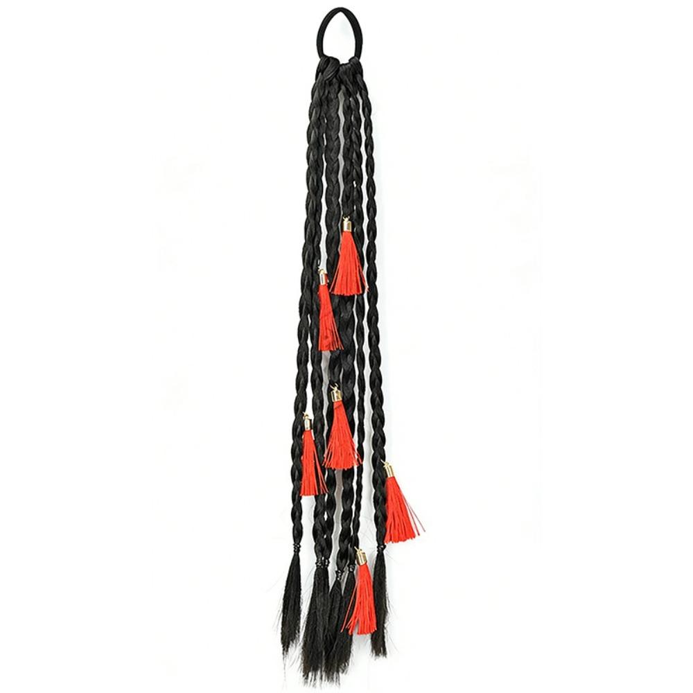 

Hair Ornament Red Tassel Ponytail Hair Bands Rubber Bands New Year Headwear Daily чорний