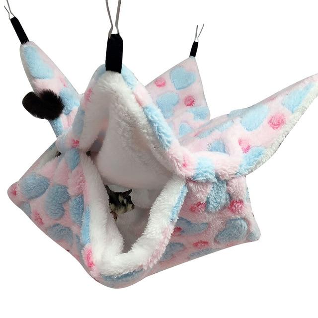 Small Pet Hammock Double-layer Plush Soft Winter Warm Hanging Nest Sleeping Bed Small Pets Hamster Squirrel Chinchilla House