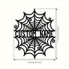 Vintage Iron Spider Web Wall Sculpture Personalized Family Name Rustic Home Decor Halloween Gift