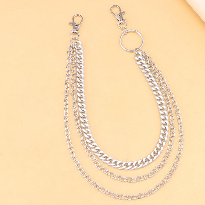 Layer 3 Punk Style Metal Fashion Jeans Chain Accessories Pendant Versatile Pants Key Chain Hip-Hop Waist Chain