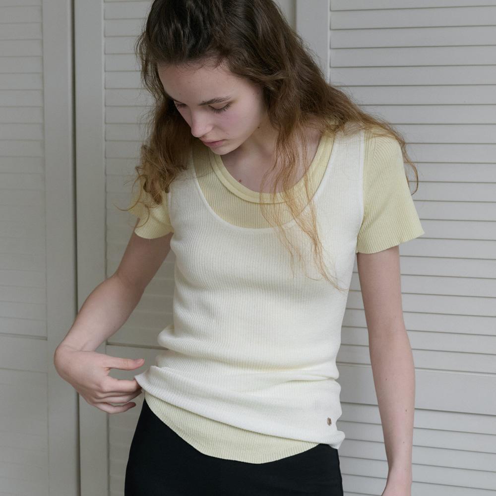 Elssibeui Wool Knit Sleeveless Top [3Colors]
