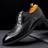 2024 Newly Men's Quality Crocodile Patent Leather Shoes Black Wedding Shoes Size 38-48 Brogues Leather Soft Man Dress Shoes