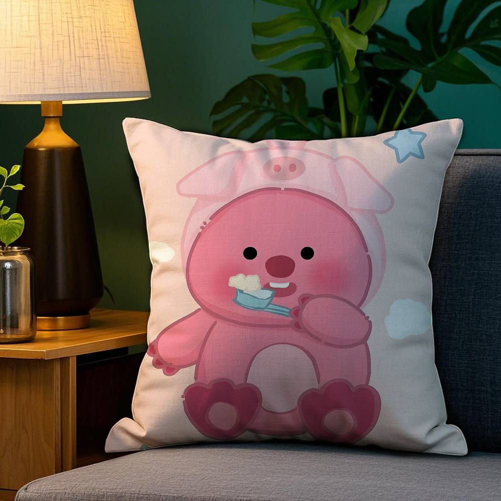 Custom Zanmang L-Loopy Throw Pillow Case Plush Fabric Soft Double Sided Print Home Sofa High Quality Cushion Cover Throw
