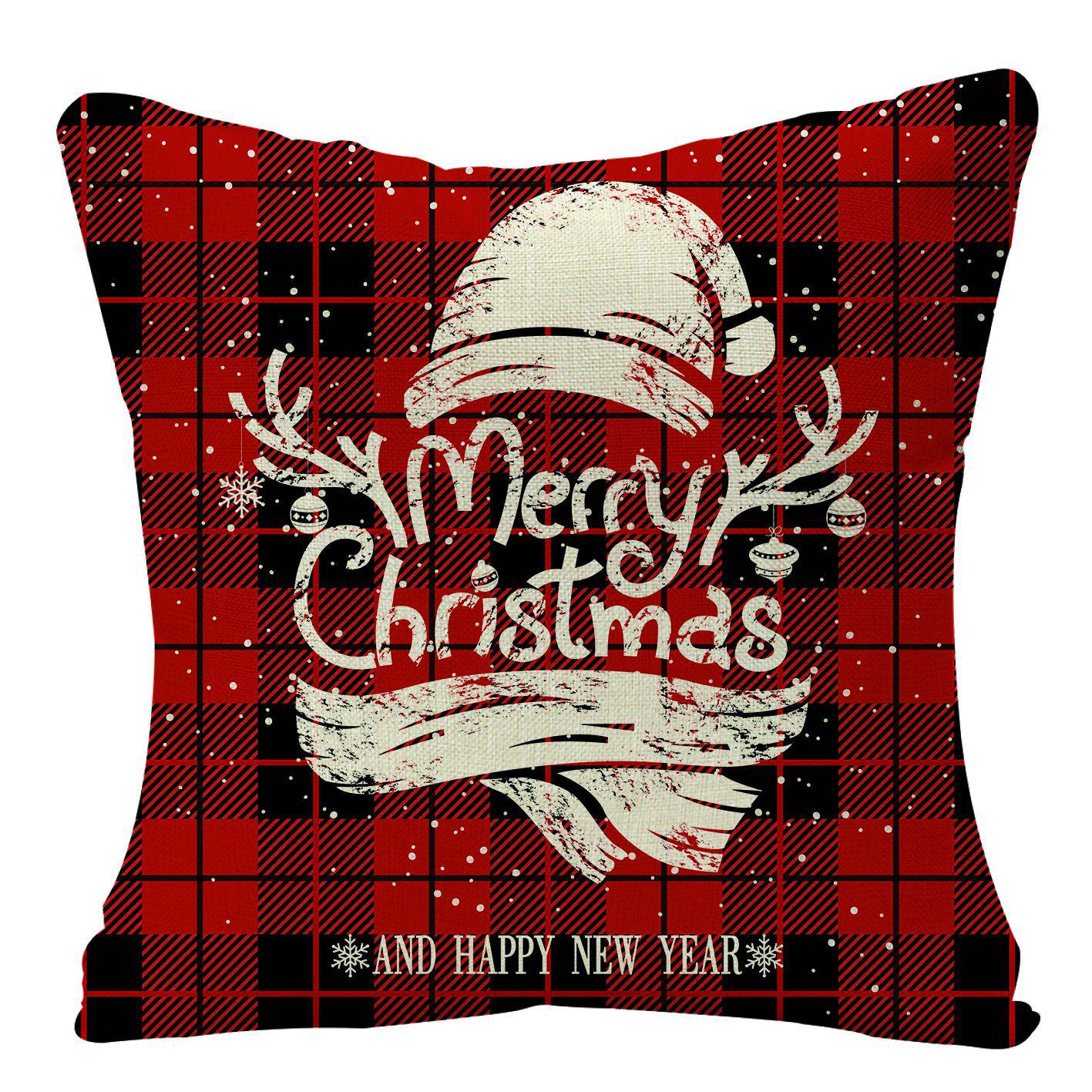 

Рождество 40 шт. Льняная наволочка Праздничное украшение дома для дивана Подушка Чехол для подушки 45*45cm