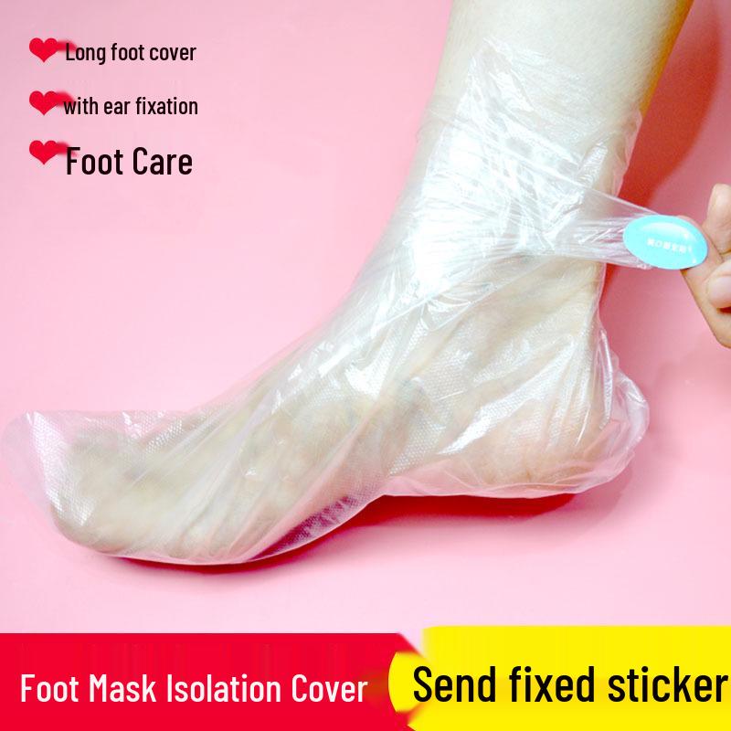 Transparent Disposable Moisturizing Foot Mask Covers - Waterproof, Anti-Crack, for Foot Soak and Therapy.