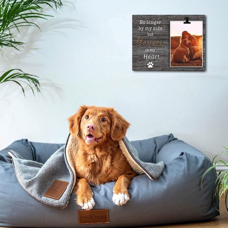 Pet Memorial Picture Frame Sympathy Dog Cats Collar Gift Memorial Picture Loving Dog Keepsake for Pet Collar Holder