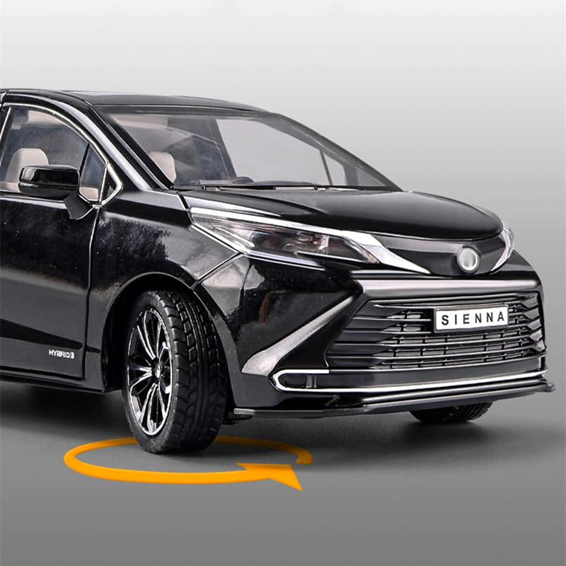 1/24 TOYOTA Sienna MPV Alloy Car Model Diecasts Metal Toy Commercial Car Model Simulation Sound Light Collection Childrens Gifts