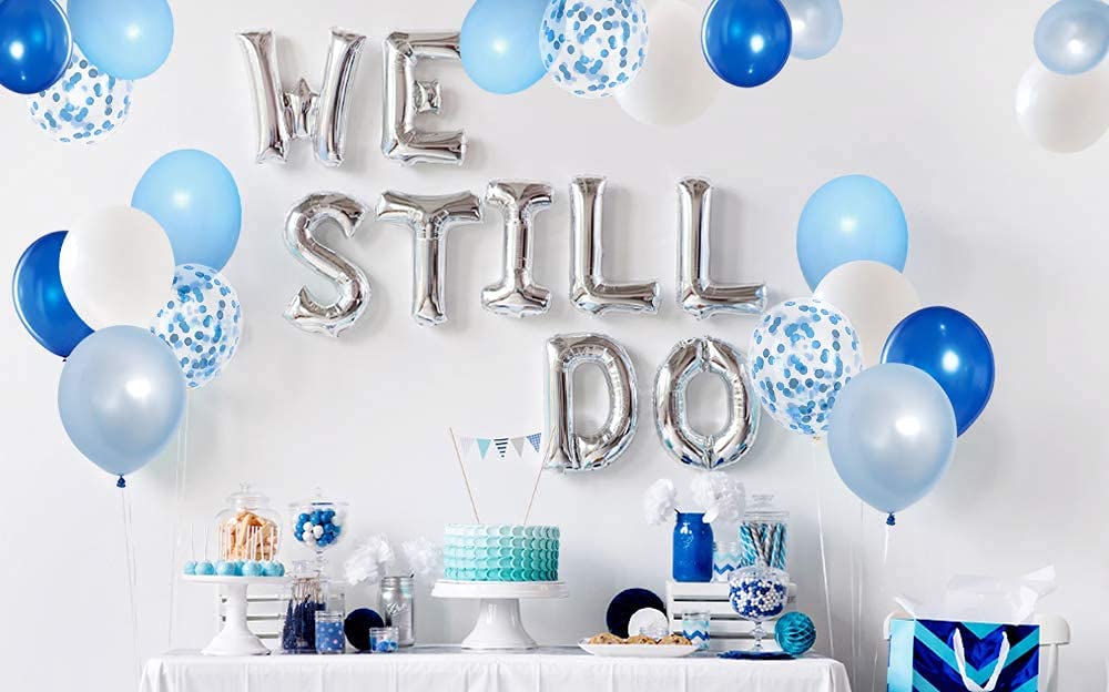 Partyda Blue Confetti Balloons 70 Eco-friendly Natural Rubber Party Decorations Birthdays Celebrations Festivals Events Graduation Grand Opening