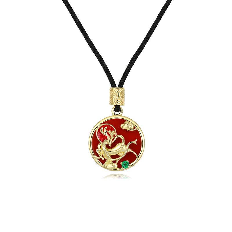 

Dunhuang nine-color deer jewelry niche 925 silver necklace women s wholesale ins style jewelry women s versatile 925 silver