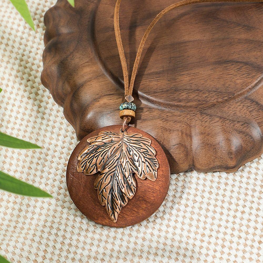 Modă Femei Boho Colier Lung Elegant Tribal Colier Retro Maro cu Pandantiv Bijuterii