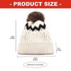 Warm Acrylic Knitted Hat with Color Block and PomPoms for Winter Comfortable Wear Adult and Kids Elastic Pullover Hat