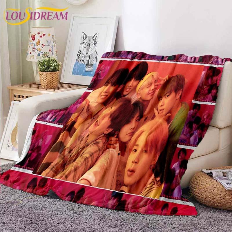 Newest Kpop Bangtan Boys Blanket Sofa Bed Blanket Super Soft Warm Blanket Cover Fleece Throw Blanket