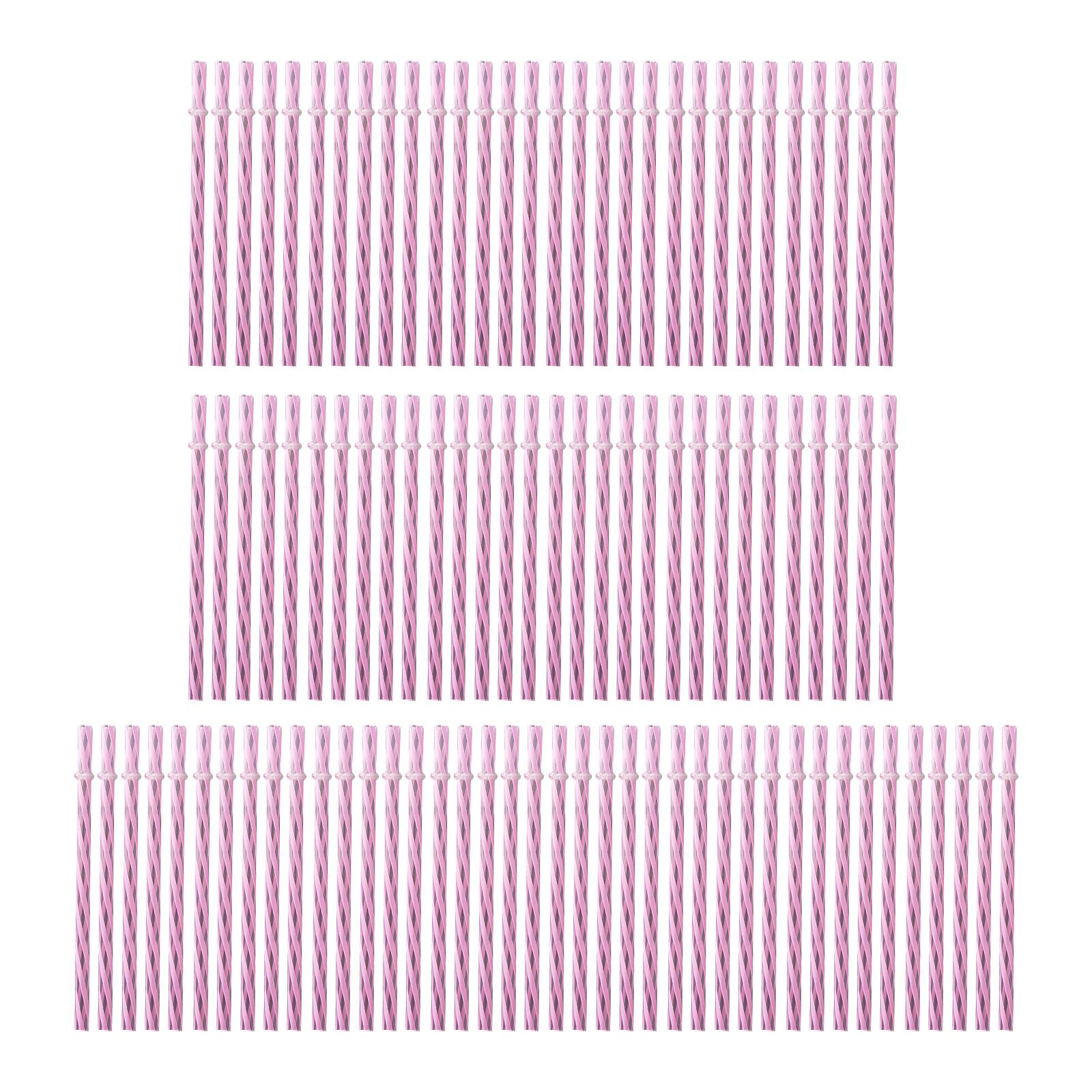 

Two-color Threaded Striped Straw, Disposable Food-grade PP Plastic Rigid Tube розовый