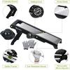 Mandoline Slicer for Kitchen, Vegetable Mandolin Slicer Julienne, Adjustable Thickness by One-Knob Control, with Safety Gloves