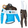 Fleece Cycling Jersey Set Long Sleeve Mens Breathable Quick-Dry Bike Riding Apparel Fall