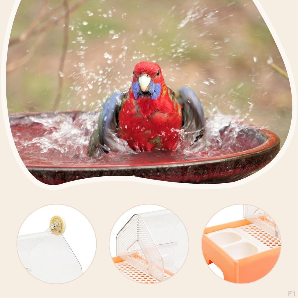 Parrot Bathing Box Accessories Food Feeder Easy Cleaning Bath Tub Bird Shower for Budgerigar