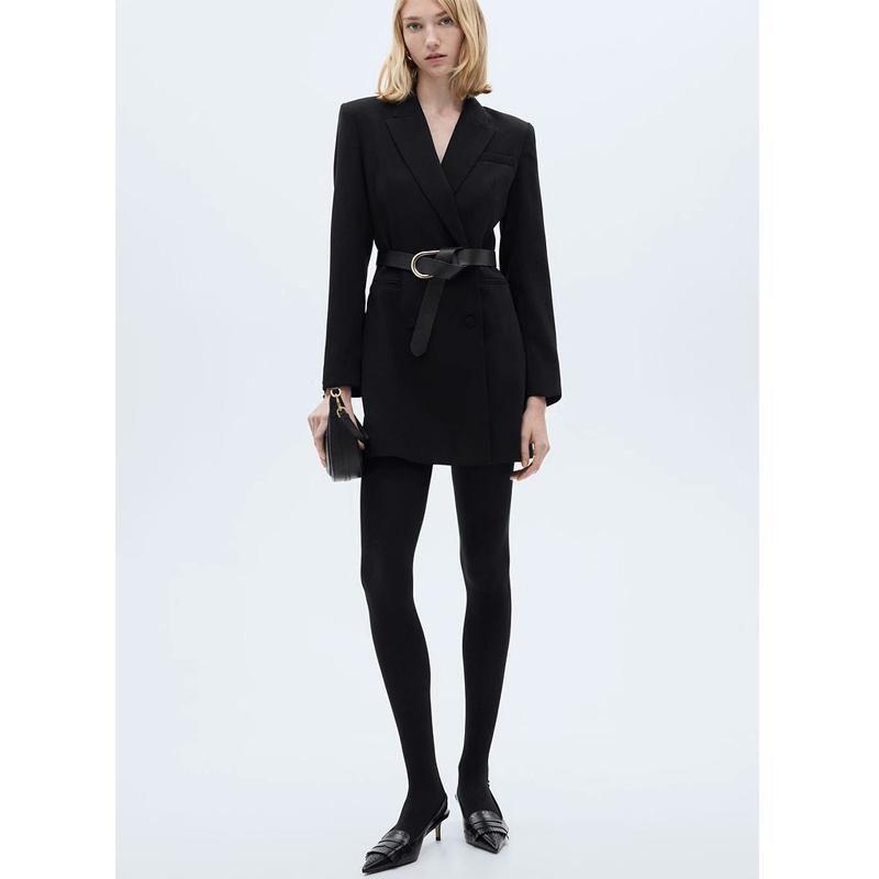 Fall and Winter New Women's Clothing Business Casual Belt Decorative Suit Outwear Mini Dress 87070630