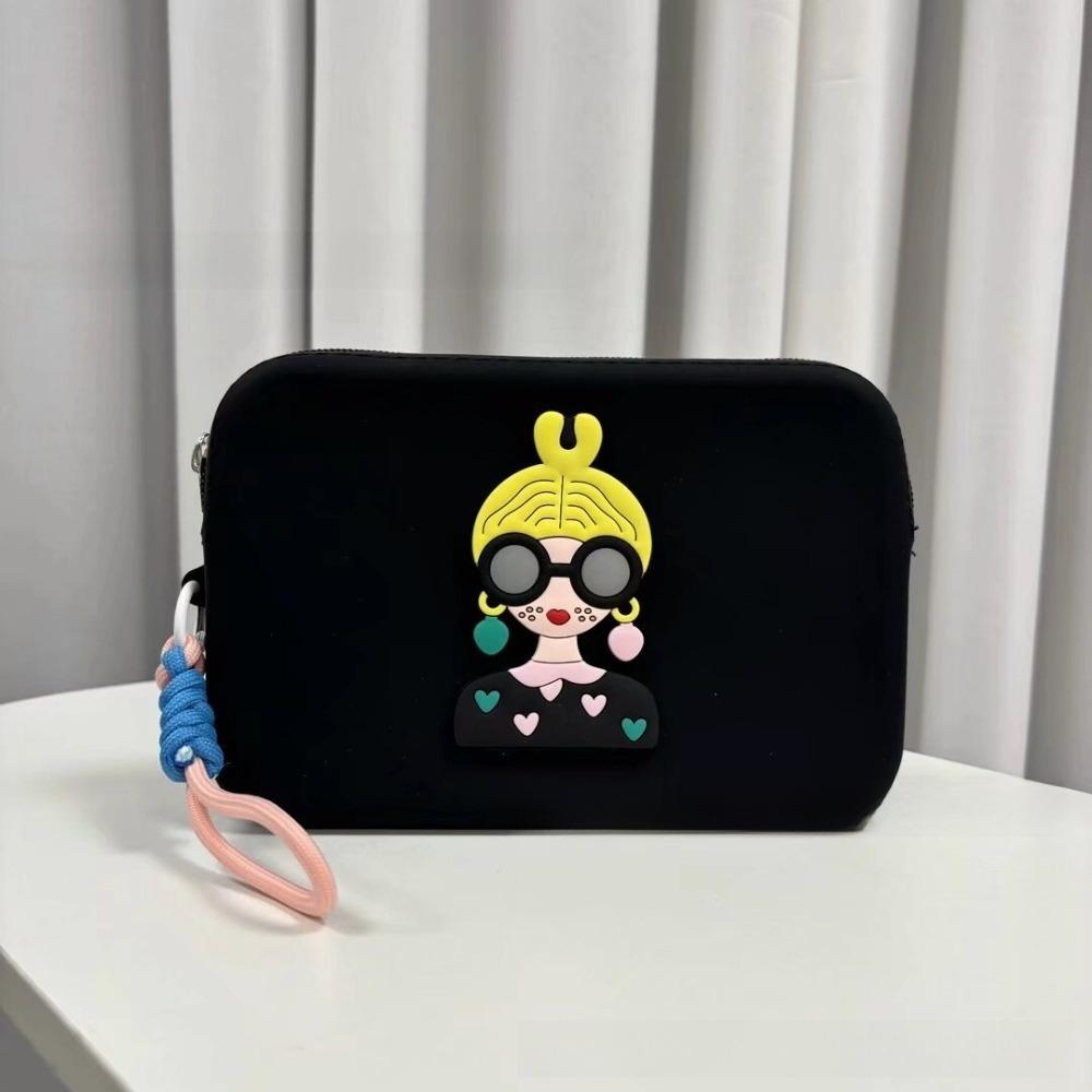 

Водонепроницаемая сумка-органайзер для косметики с защитой от потери, ручная сумка на молнии для женщин и девушек чёрный