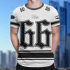 Street Style T-Shirt mit kurzen Ärmeln, auffälligem 66er-Print und King-Aufdruck, lässig-sportlich
