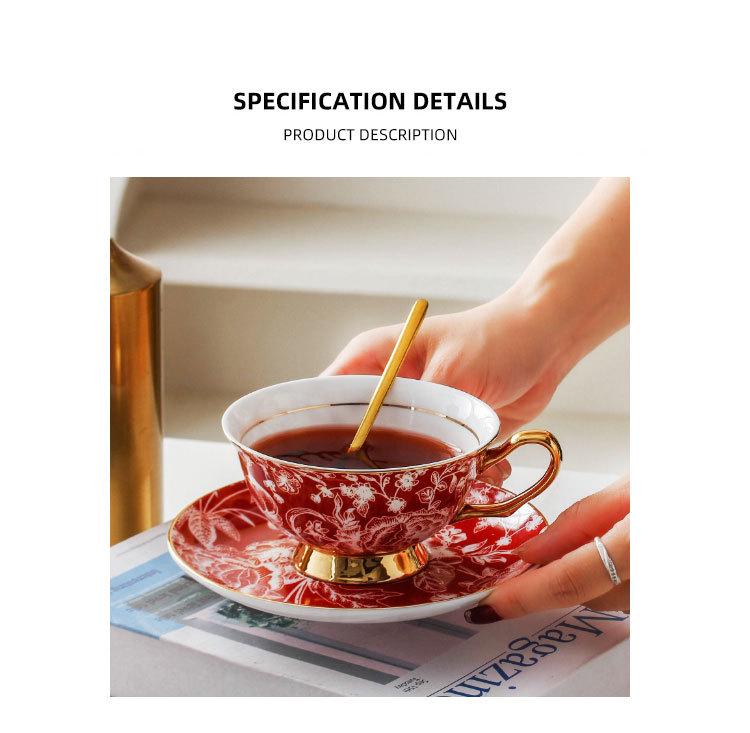 Europäische Leichte Luxus Rose Elegante Knochenporzellan Kaffeetassen - Nischen Ins Stil