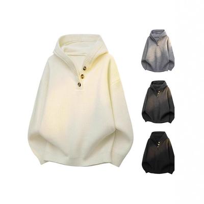 Men's Youthful Energetic Hooded Sweater - Autumn/Winter Loose Knit Pullover Hoodie Top