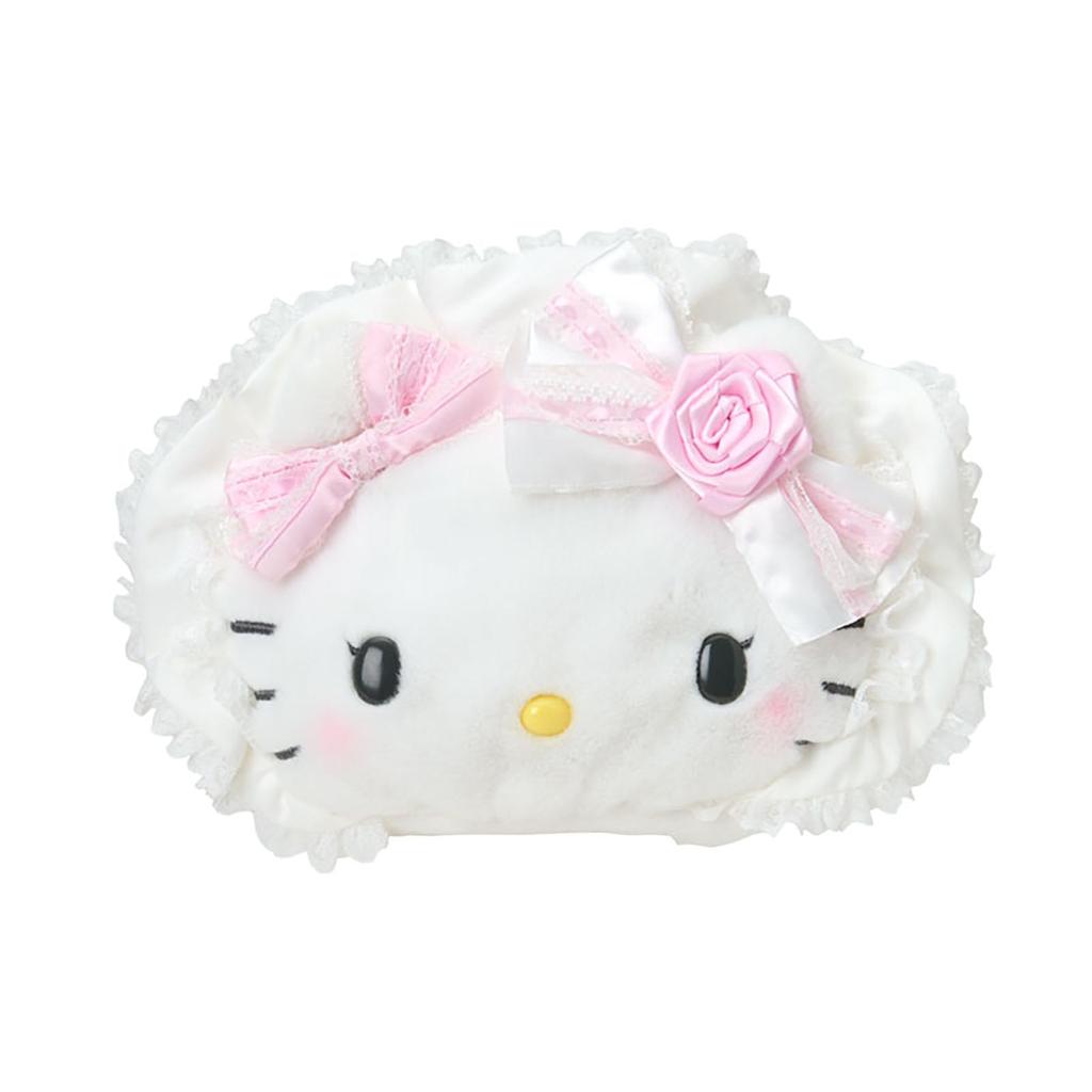 Sanrio Hello Kitty Pouch for Ages 3 and Up Face-Shaped (White Frill) (011541)