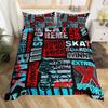 Bicycle Duvet Cover Set Motocross Racer Bedding Set King Size Mountain Bike Comforter Cover Extreme Speed Sports Bedspread Cover