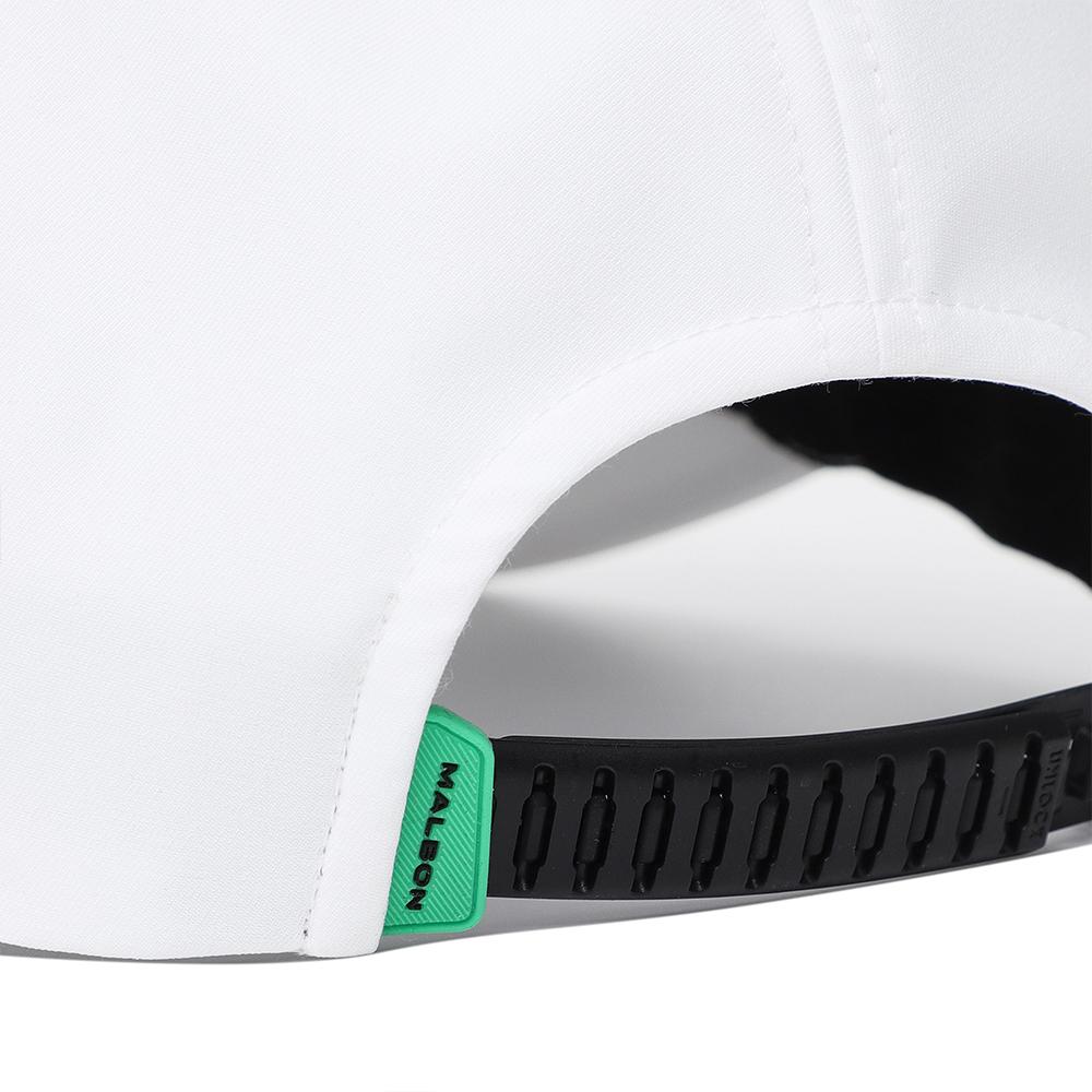 MALBON GOLF Performance Stretch Sunglasses Holder Cap White