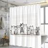 8 quirky cartoon cats in striped sweaters whimsical art shower curtain with 12 hooks for bathroom home decor Elevate Your Space