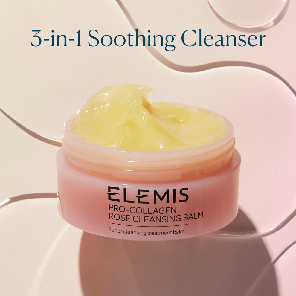 Elemis Pro-Collagen Rose Reinigungsbalsam 100g - Feuchtigkeitsspendender 3-in-1 Tiefenreiniger Make-up-Entferner für empfindliche Haut um die Augen