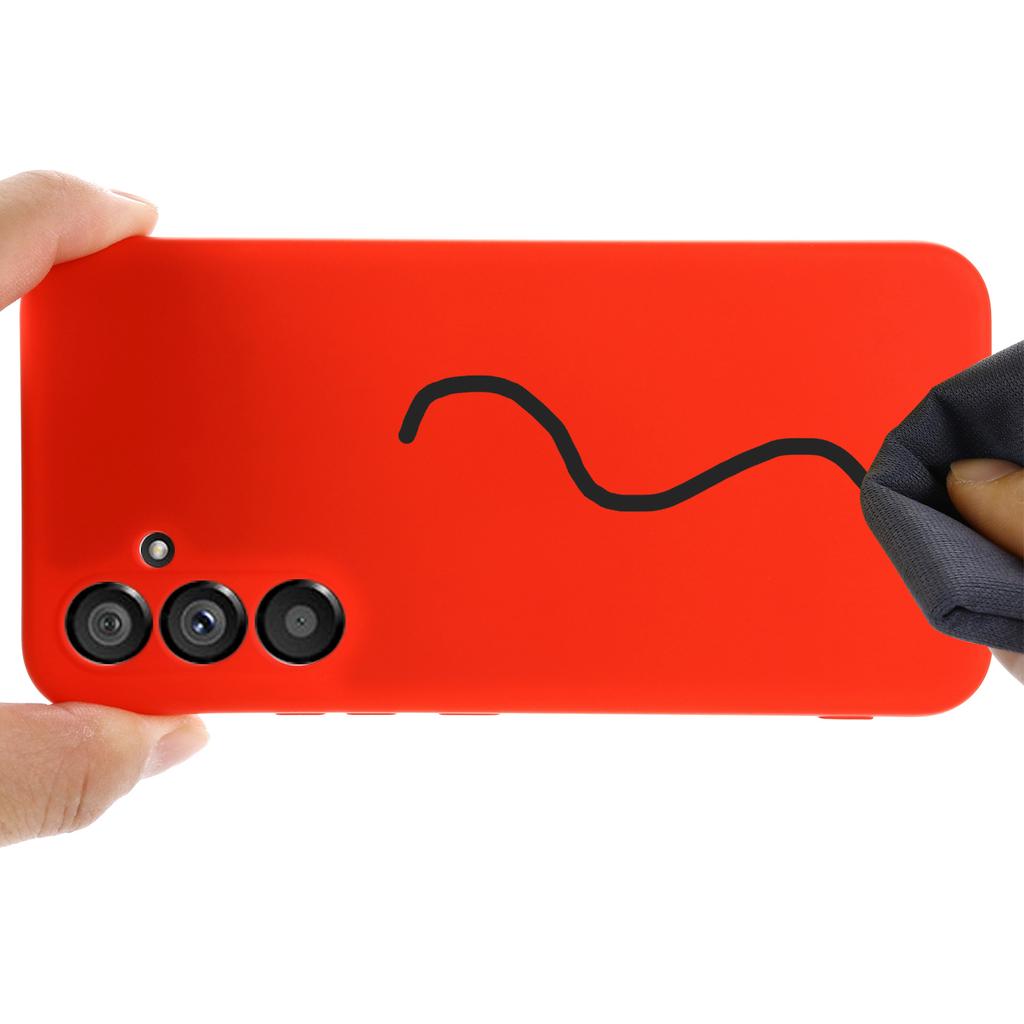 Für Samsung Galaxy A34 5G Kratzfeste Flüssigsilikonhülle Handyhülle Schutz mit Trageband