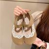 [Yushilai] Flat-bottomed Velcro Loafers Women's 2025 Spring New Fashion Round Head Light Mouth Sweet Single Shoes