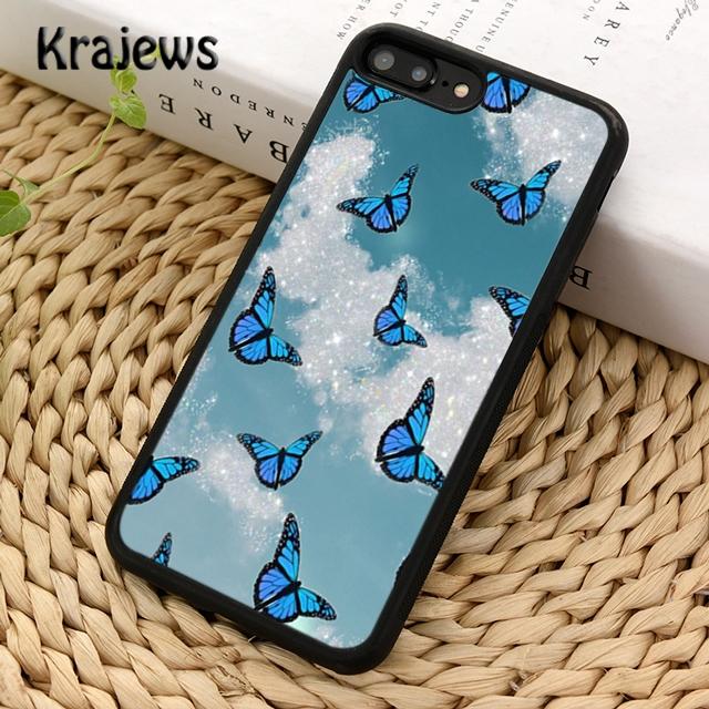 Luxury Blue Butterfly Butterflies Phone Case Cover For iPhone 17 Air 16 15 14 plus 12 13 pro max coque Fundas