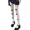 White Fishnet Bowknot Stockings: Women's Thin Spring/Autumn JK Style, Milk White, Sexy Black Silk, Anti-Snag Pantyhose