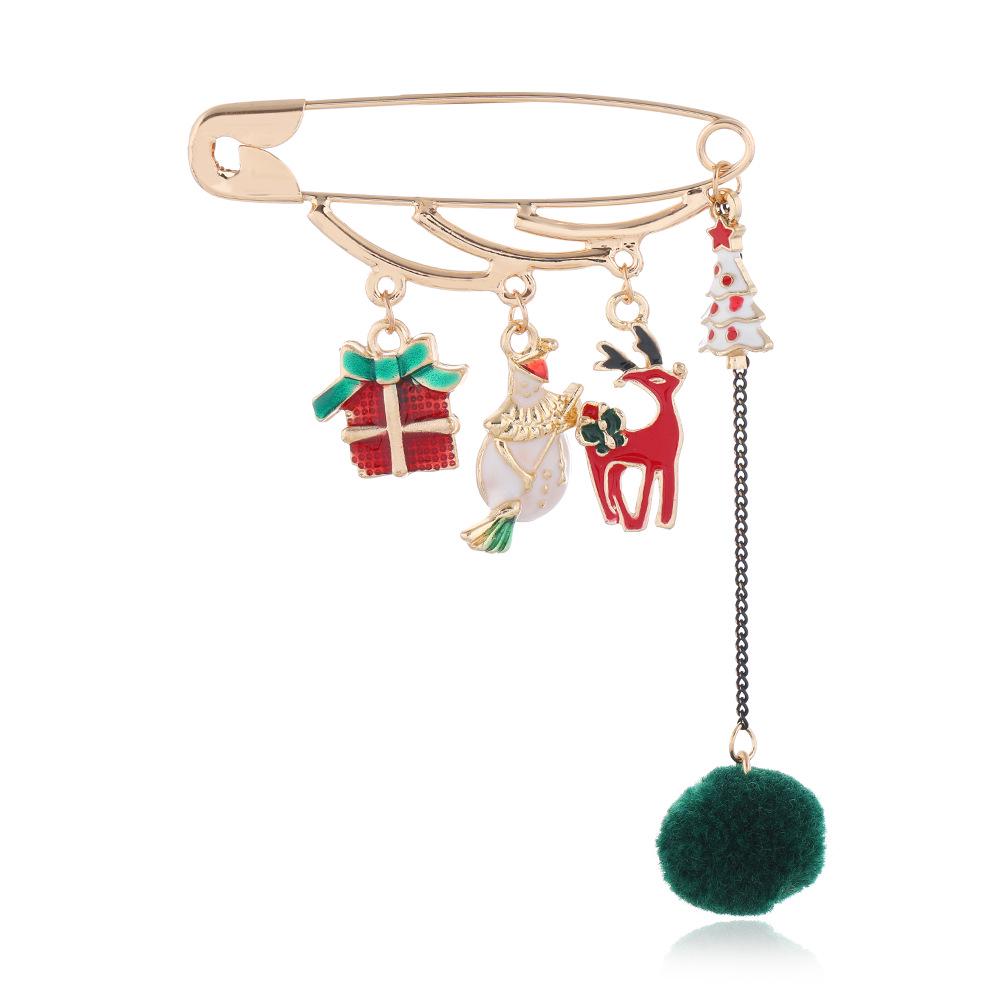 Trendy Cartoon Brooch Pendant with Tassel - Versatile Christmas Gift