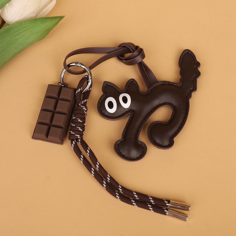 Yogodlns Cute Cartoon PU Leather Bag Pendant Woven Handmade Nylon Backpack Handbag Hanging