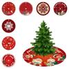 Tree Christmas Skirt Red Plaid Santa Elk Carpet Mat Cover Home Decoration Xmas
