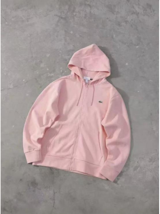 High-Quality Color Block Hoodie with Fish Embroidery, Zipper Cardigan Jacket for Men and Women