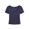 U-neck Short-sleeved T-shirt Women's Summer New American Spice Girl Style Solid Color Slim-fitting and Thin Bottoming Top