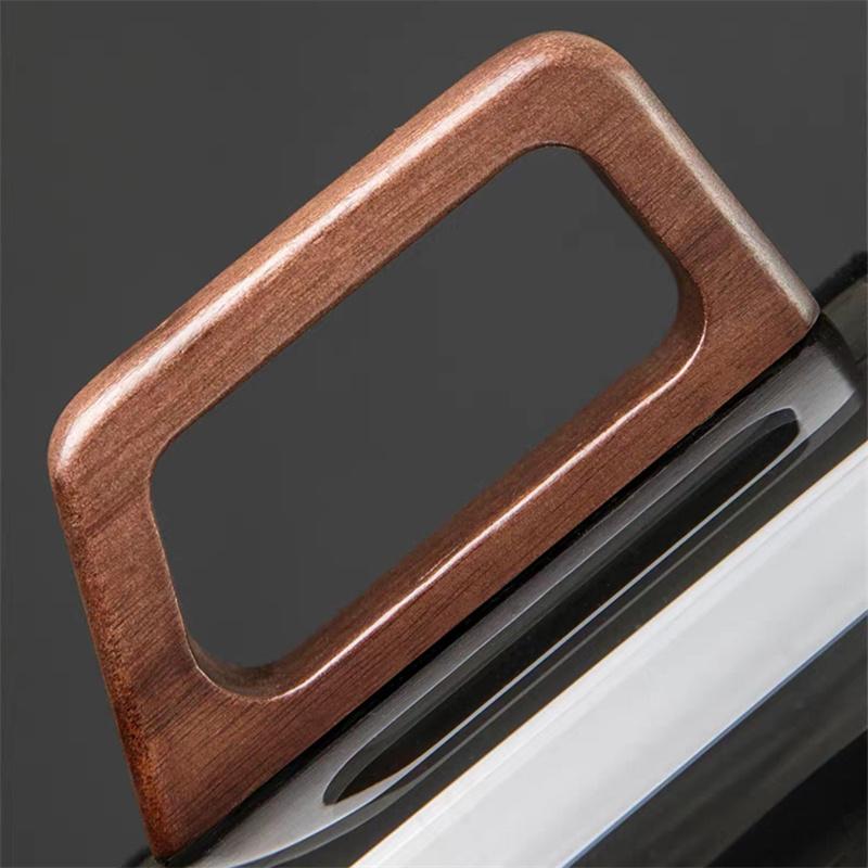 400ml Heat-resistant Glass Cups with Walnut Handle Household Flower Tea Mug Tea Making Cup Milk Water Cup