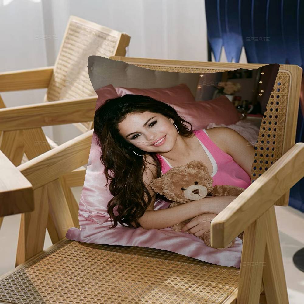 Singer Selena Gomez Actress Personalized Pillow Cover Kids Bedroom Wild Party Decor Pillowcase Kid Birthday Shower Gift