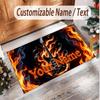 Music Guitar Theme Soft Crystal Velvet Rug Custom Name & Text Print Non Slip Floor Rug for Bedroom Living Room