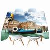 Seascape Sailing Boat Pattern Tablecloth Thicken Cotton Dustproof Rectangular Round For Wedding Picnic Party