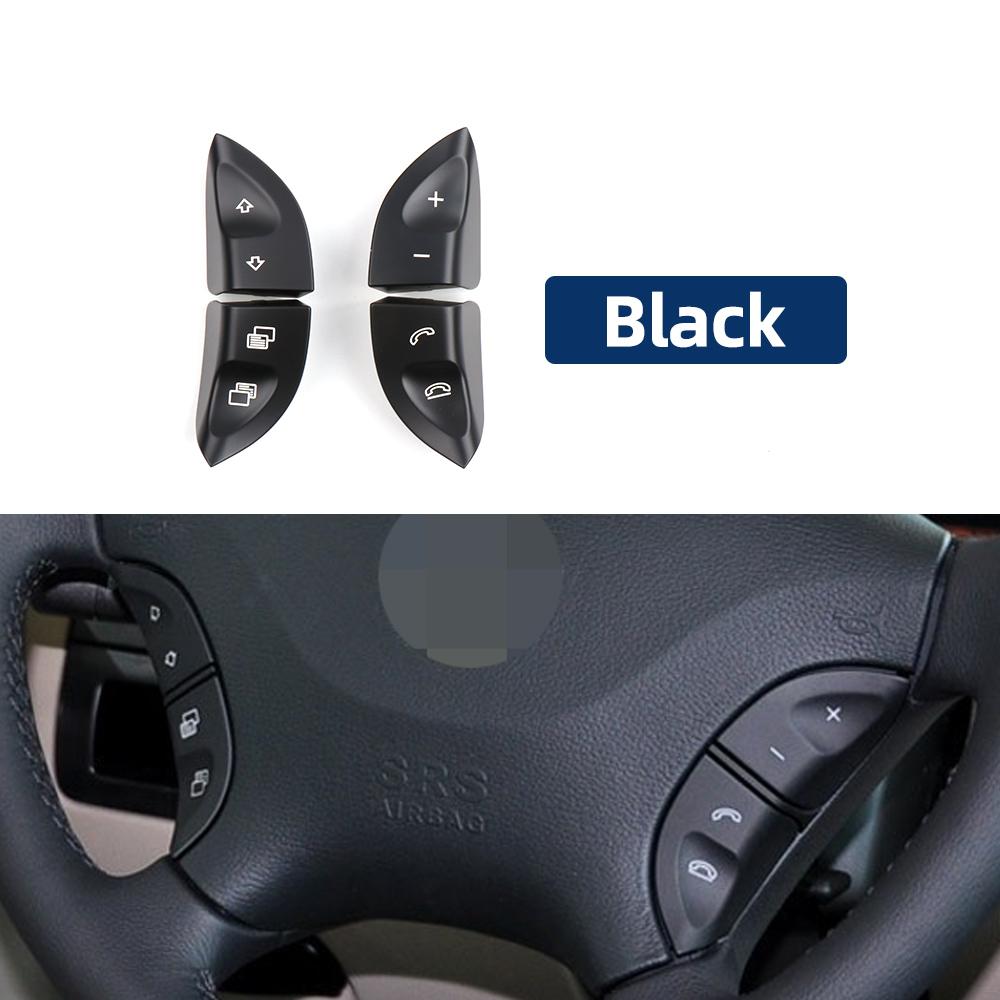 1 Pair Steering Wheel Control Button Switch Cover 2208210679 Left Right Steering Wheel Buttons  For  Benz S  CL Class W220 W215 Black(A Pair)