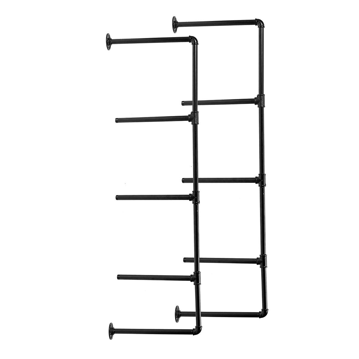 Pynsseu Industrielles Eisenrohrregal – 2 Stück, 4 Ebenen, DIY Wandregal Für Küche, Bad, Wohnzimmer