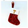 New creative DIY silver sequined knitted socks red letter christmas stockings christmas day decorative knickknacks