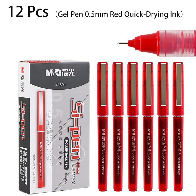 M&G 4/8/12/10/20pcs Gel Pen&Refill Set 0.5mm Black Red Blue Quick-drying Ink Water-based Ballpoint Pen Office Writing Stationery