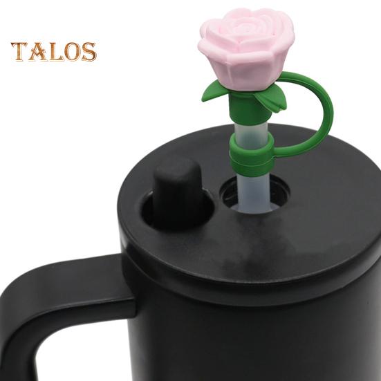 1/9 bucăți capace de paie din silicon pentru ceașcă de 30/40 oz Toppers de paie în formă de floare drăguță pentru pahare Capace de paie de băut rezistente la praf de 10 mm Capace reutilizabile