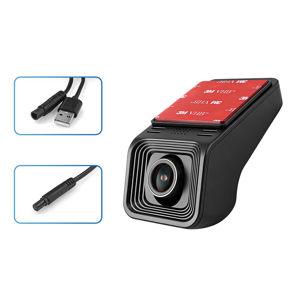 

USB Front Dash Camera Universal Car DVR for Android System with ADAS plug in the SD Card 5V чорний